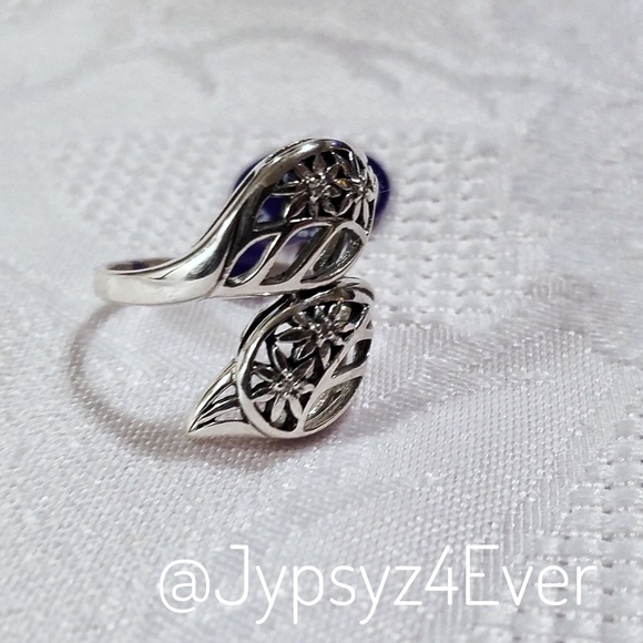 "Diamond Roses" Sterling Silver & CZ Flower Ring - Picture 4 of 6